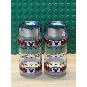Walt Disney Mickey Mouse Glass Salt & Pepper Shakers - Vintage